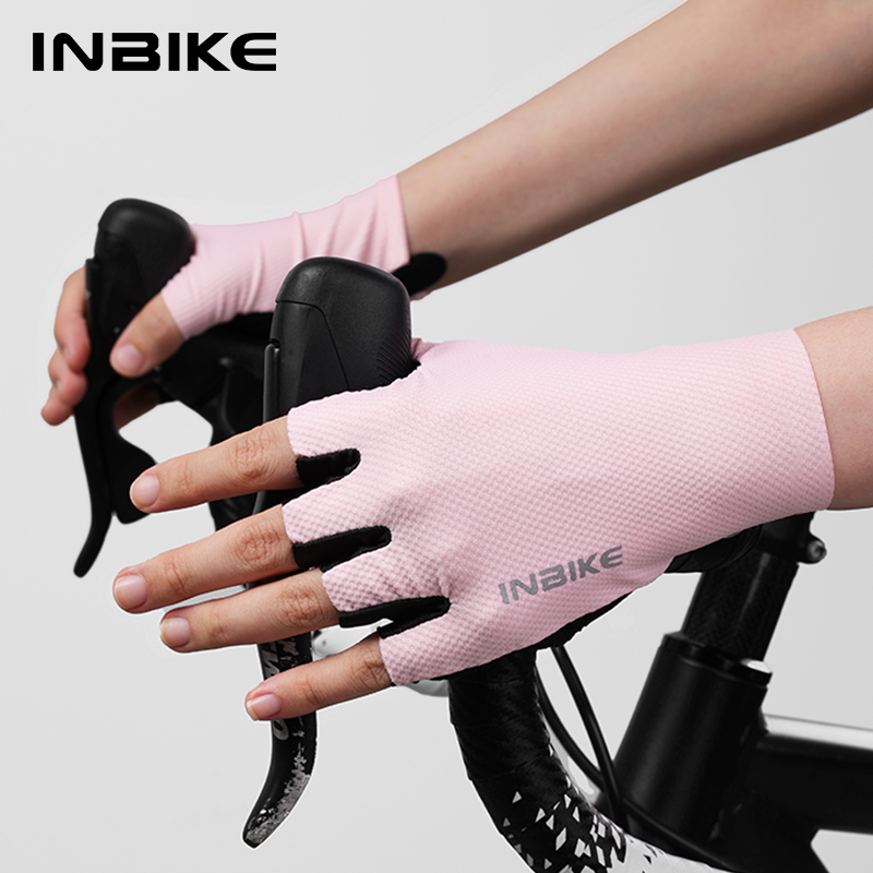 Cycling Glove Padded - 男性と女性のためのゲルパッド入りサイクリンググローブ,ハーフフィンガープロテクター,耐衝撃性,通気性,マウンテンバイク,ロードバイク,アクセサリー