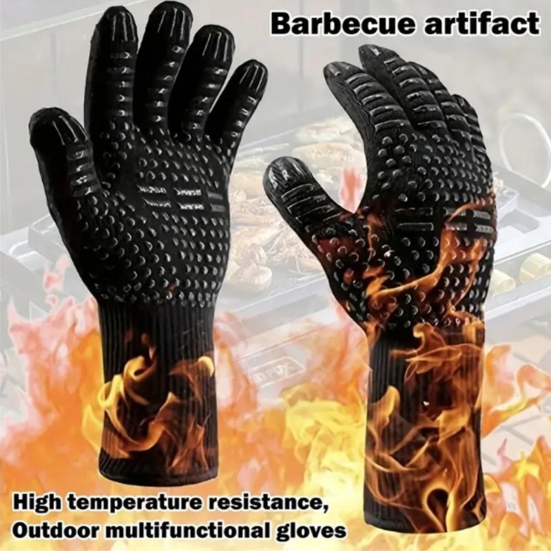 耐熱バーベキュー手袋セットは、屋外でのベーキング、グリル、ロ - Heat Resistant Glove のレビューと価格