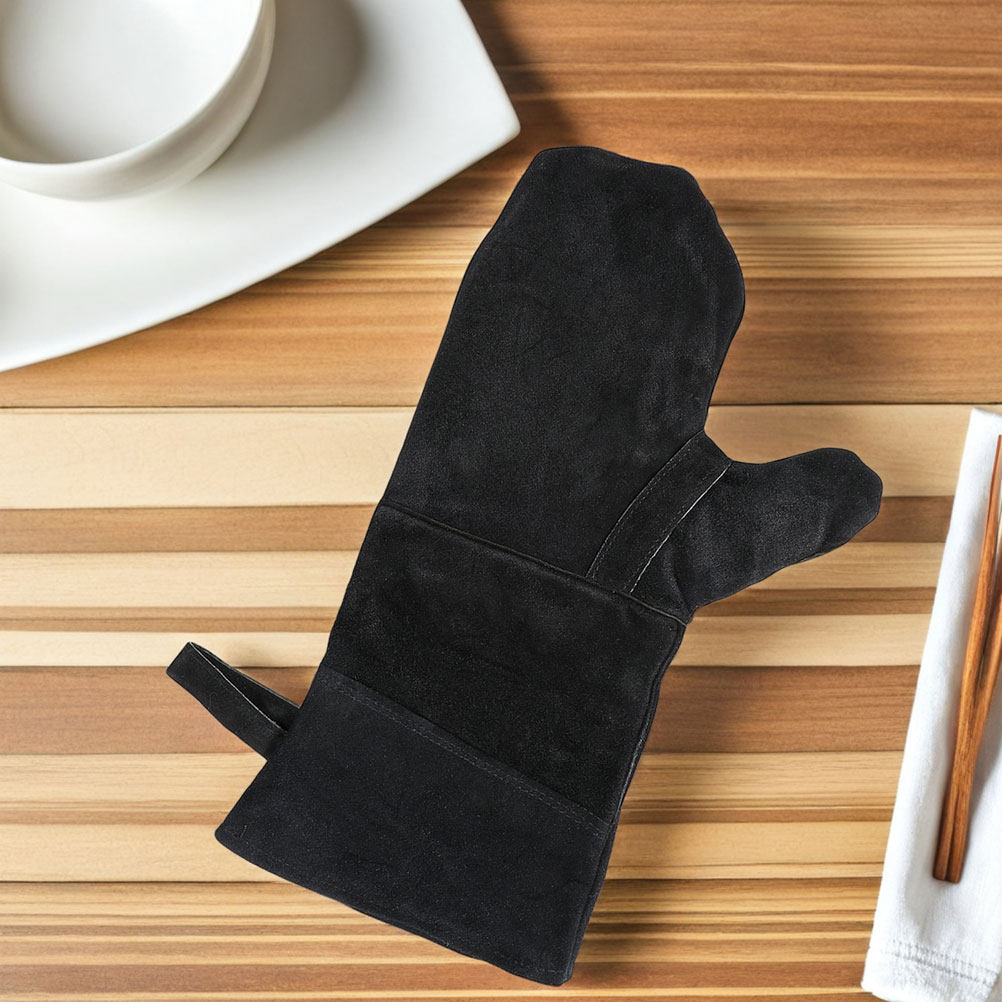 耐熱性ブラックオーブン手袋3個セット、指付きデザイン、BBQ - Heat Resistant Glove のレビューと価格