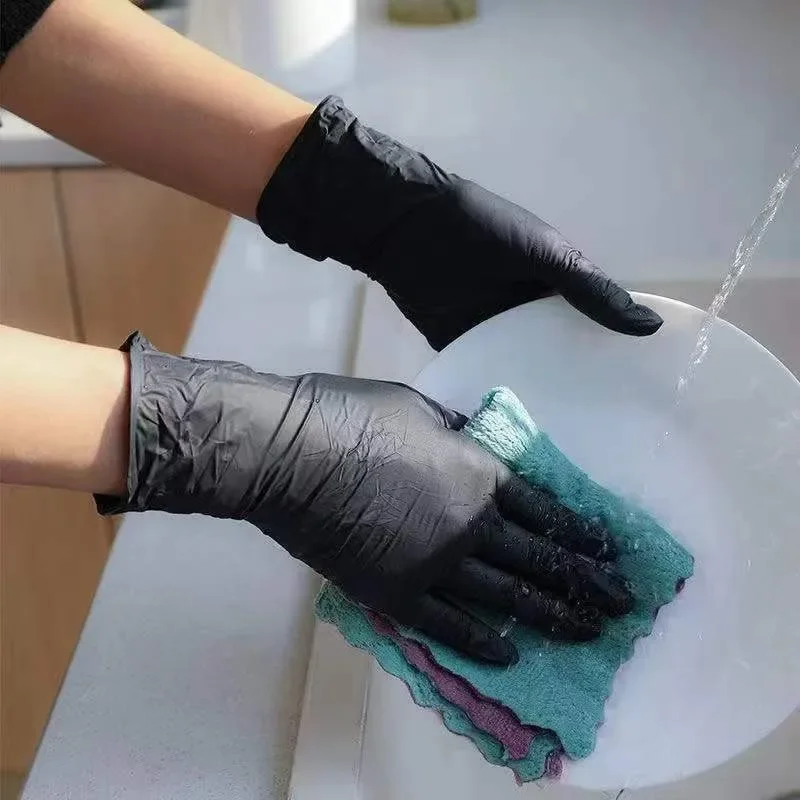 使い捨て手袋 ブラック 家庭用ニトリル手袋 耐久性のあるキッ - Nitrile Mechanic Glove のレビューと価格