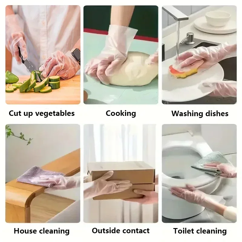 100/200 個食品グレード使い捨て手袋ポータブルノンスリ - Latex Disposable Glove のレビューと価格